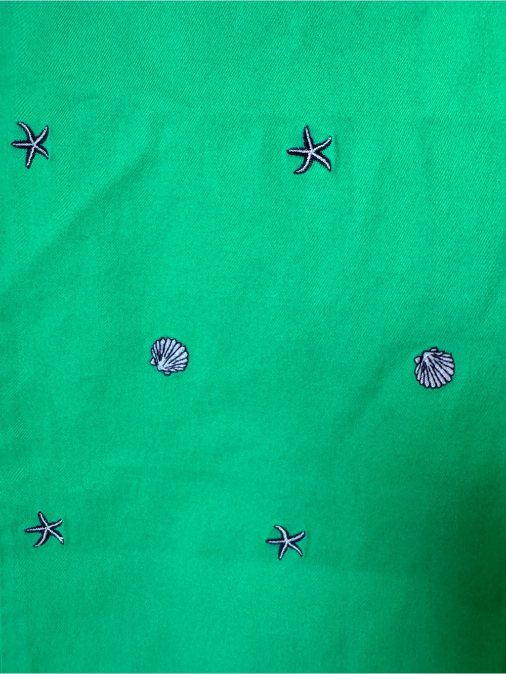 Talbots Green Embroidered Shell Motif Cropped Pants - Picture 3 of 16